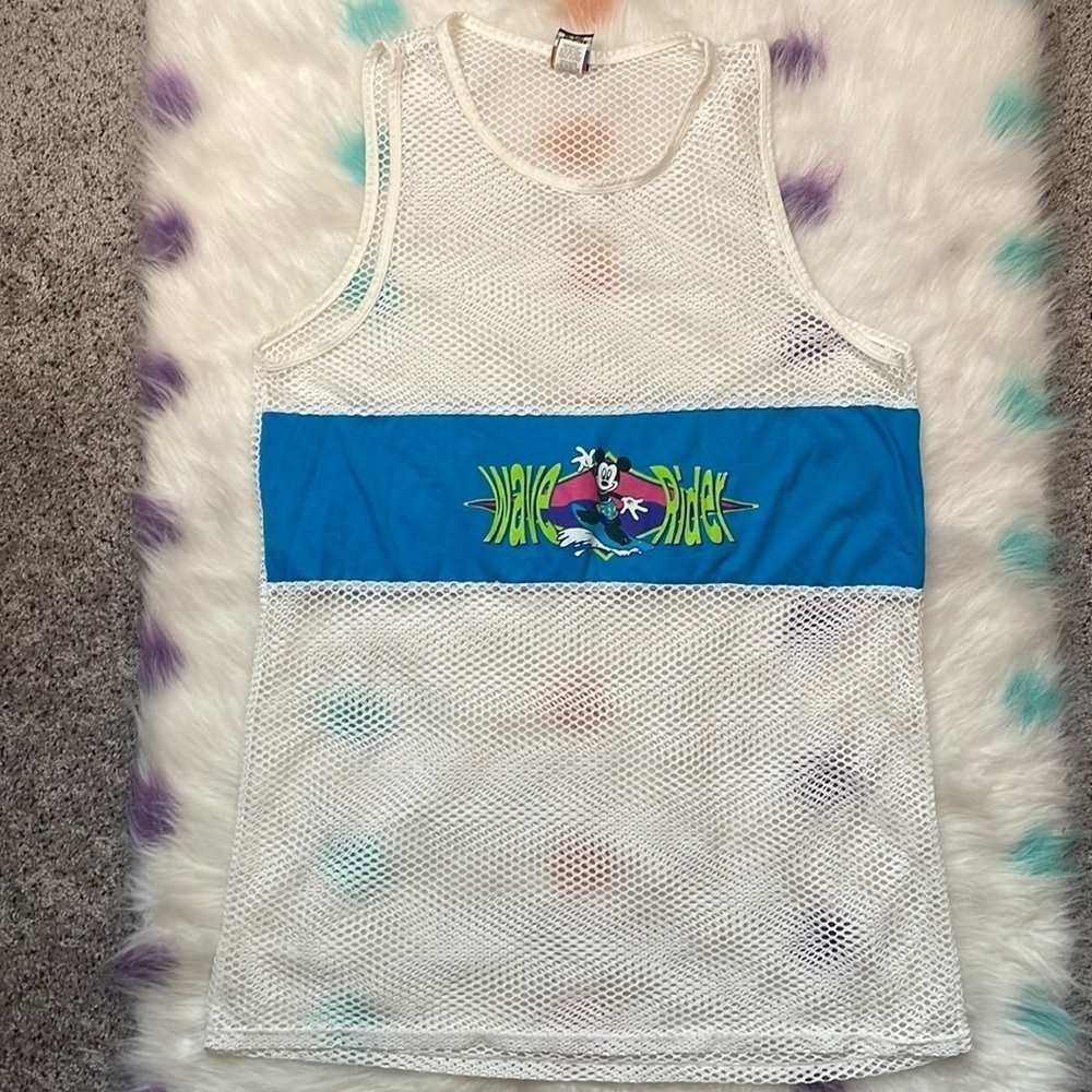Disney Mickey Mouse Unlimited Vtg Wave Rider‎ Swim Cover Up Tunic Mesh Women's